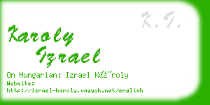 karoly izrael business card